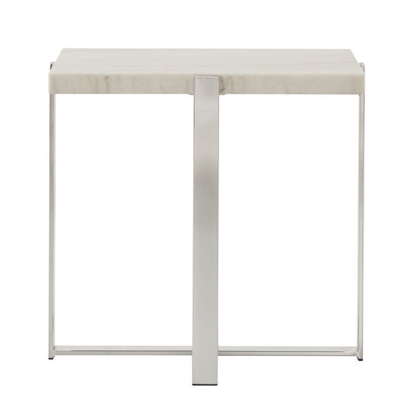 Diana Chrome Marble Top Framed End Table, image 2
